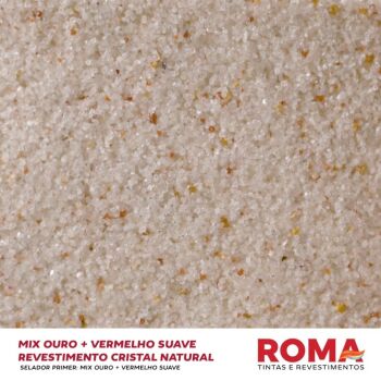 Imagem de REVESTIMENTO CRISTAL PEDRA NATURAL OURO + VERMELHO SUAVE 23 KG - ROMA